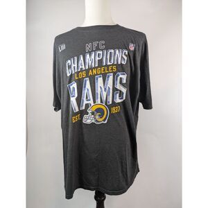 Los Angeles Rams X2L T-Shirt NFC Champions Gray Mens Sports Football Shirt Top